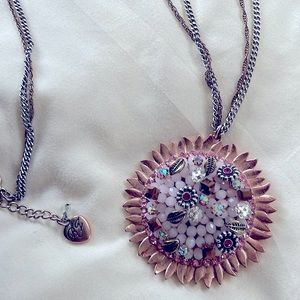 Betsey Johnson long flower necklace
